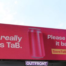 SaveTaBSoda rents giant billboard
